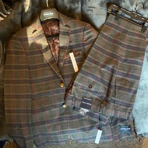 Paisley & Gray berry plaid suit